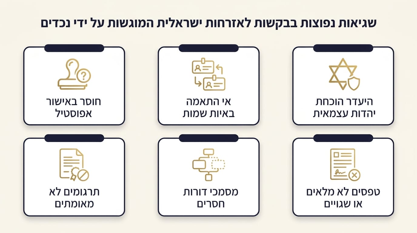 טעויות נפוצות שמכשילות בקשות אזרחות ישראלית לנכדים
