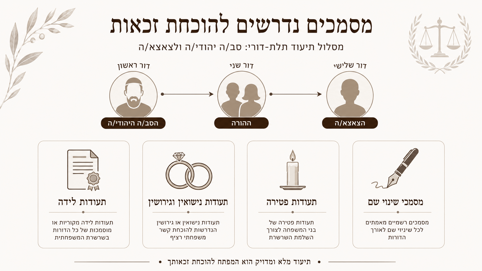 הוכחת שרשרת הדורות לצורך הסדרת מעמד נכדים