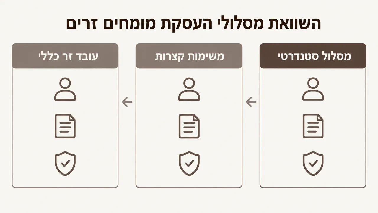 השוואת מסלולי העסקת מומחים זרים בישראל